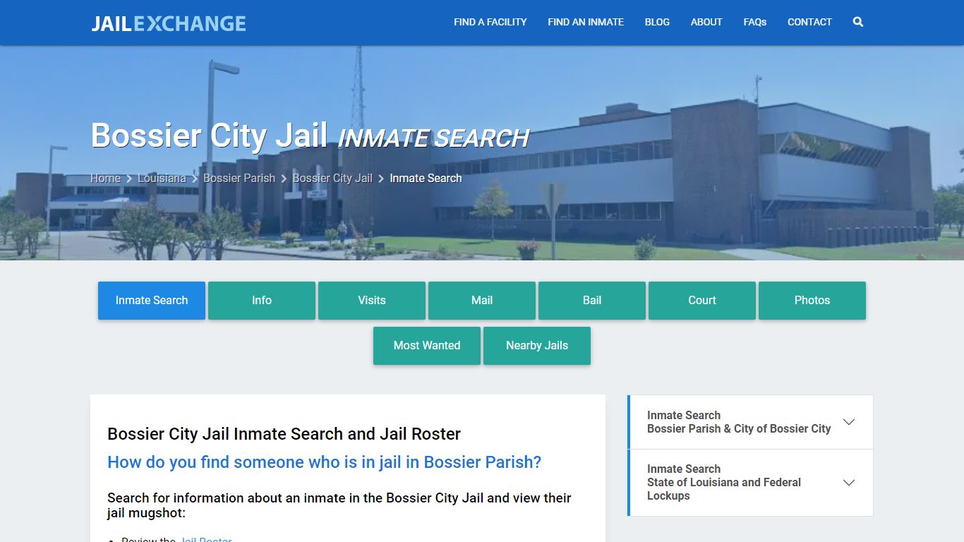 Inmate Search: Roster & Mugshots - Bossier City Jail, LA